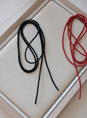 菠萝手作黑色麂皮绒蝴蝶结项链