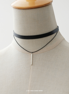 菠萝手作极简一字吊坠choker