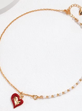 纯银项链耳环 女款银饰 时尚打牌 中国红 正品925银饰，精英女款