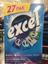 Canada Wrigleys excel free of sugar xylitol chewing gum 4 flavors with 27 boxes of ultra-valued