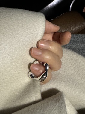 法式复古纯银云朵戒指女小众设计感高级轻奢气质食指戒开口可调节