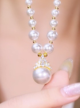珍珠项链女轻奢小众高级感锁骨链2024新款爆款颈链配饰吊坠毛衣链