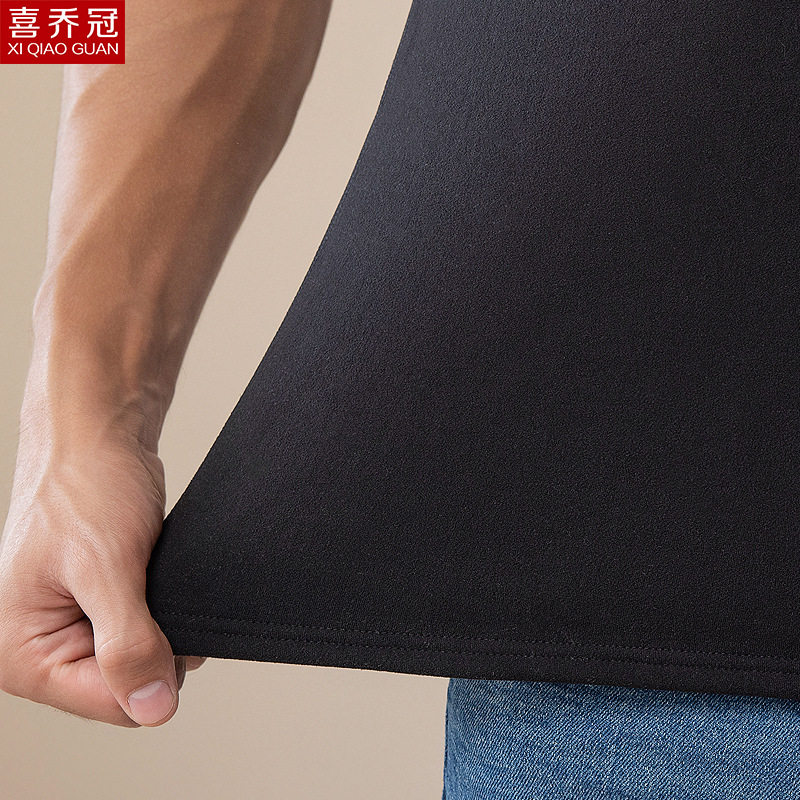 羊羔绒男士保暖背心秋冬纯色修身加绒加厚双面一体绒圆领打底内衣,淘宝优惠券,粉丝福利购,淘宝优惠卷