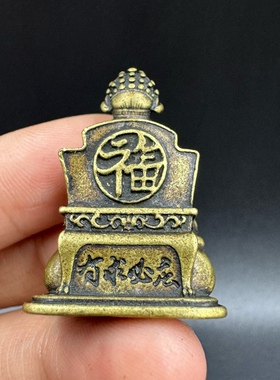 复古黄铜桌面龙王迷你摆件 四海菩萨迷你龙五爷财神像随身铜像