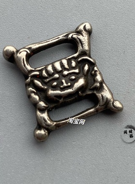 仿古西藏藏传白铜经书扣雪狮支巴扎瑞兽金刚杵佛像经书扣配饰挂件