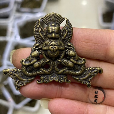 仿古古玩文玩藏式利玛黄铜大鹏鸟挂件吊坠挂饰藏簇护法吊坠挂件