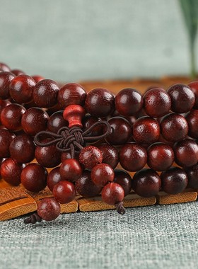 民族饰品红酸枝木佛珠