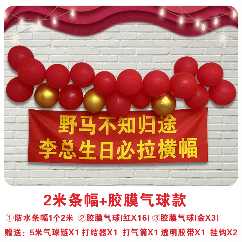 网红派对聚会生日恶搞diy条幅气球装饰场景布置ins定制横幅背景墙 - 图2