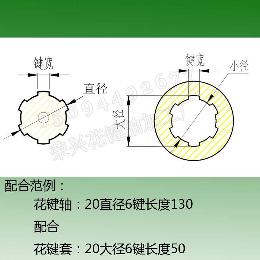 【现货】传动花键轴外直径34 35 36 38 40 42 46 48 50 54 60 72-图0