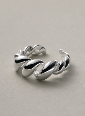 日韩简约设计感菱格纹麻花光面套装戒指时尚个性开口食指戒手饰品