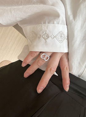 小众设计开口戒指镂空指环港风女