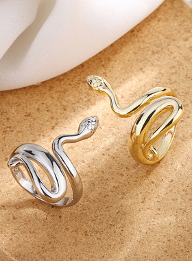 01684欧美时尚蛇形戒指女ins