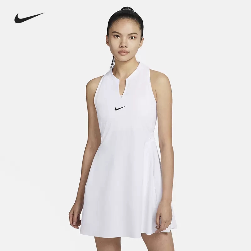 Nike耐克网球服女24年夏季新款法网科维托娃运动无袖连衣裙DX1428-图0