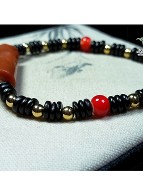 男女款红色碧玉手链不还价