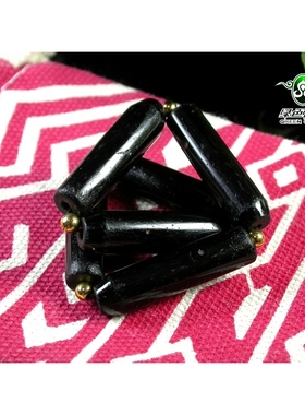 实物拍照mz3397 不还价西藏少见清代琉璃管珠手串黑琉璃手链