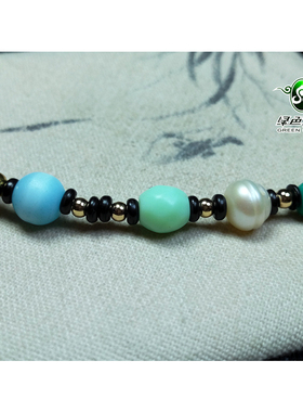 实物拍照wp1176 不还价 清代茶色多棱老萤石素雅款锁骨项链