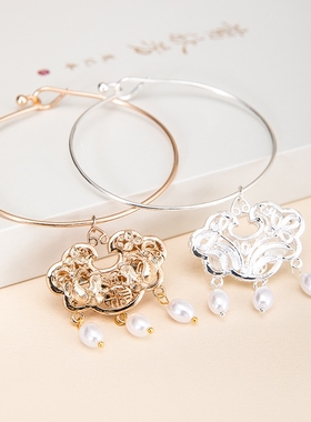 复古镀金法式平安锁女吊坠网红项链挂件颈饰