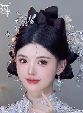 水舞U2057 中式秀禾头饰2024新款银色减龄新娘发饰汉服龙凤褂配饰