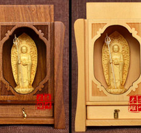 黄杨木守护神地藏王菩萨供奉佛龛