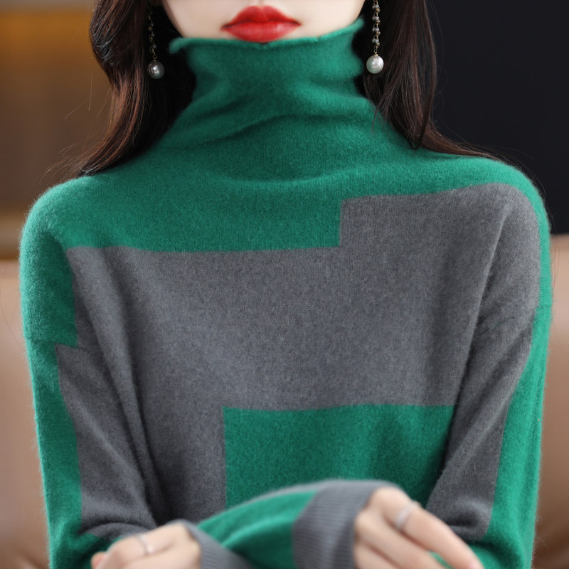 AYLA JACKET 撞色羊毛混紡針織開衫 main image 1