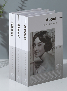 简约风假书样板间电视柜软装摆件