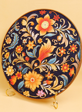 掐丝珐琅彩玄关坐盘诗翼铝现代