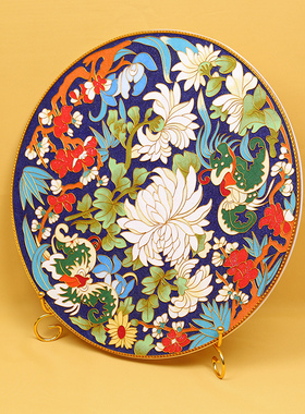 诗翼陶瓷新中式珐琅彩摆件