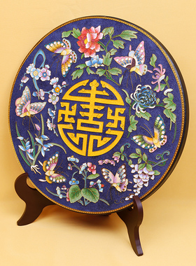 玄关珐琅彩摆件碳盘中式风