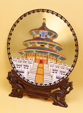 诗翼铜装饰品新中式客厅玄关摆盘