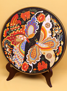 碳盘摆件喜相逢掐丝珐琅彩新中式玄关客厅坐盘团圆祝福手工礼品