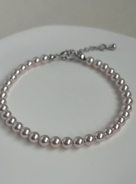 AYOUNG法式温柔施家珍珠手串 冷白/粉紫/淡粉 可调节长度女生手链