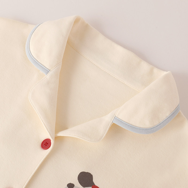 『吃番茄の狗』时尚卡通睡衣女春秋冬2026新款纯棉格纹家居服套装,淘宝优惠券,粉丝福利购,淘宝优惠卷