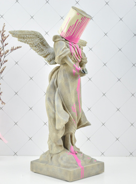 油漆桶天使雕塑摆件班克西艺术品