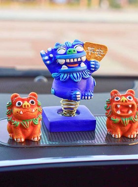 狮三百摇头狮子摆件趣味原创国风