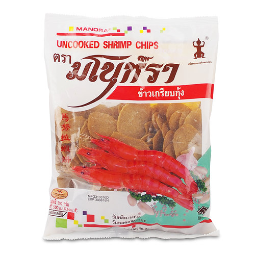 泰国马努拉鲜虾片500g泰式进口虾肉零食宋卡虾饼自己油炸纯龙虾片 - 图1