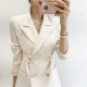 2024 Spring New Small Suit Coat for Women Solid Color Korean Fashion Slim Fit Double breasted Short Suit Top for Women