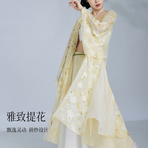 华丽独秀古典舞纱衣外披套装仙气飘飘古风爵士舞蹈服练功服表演服 - 图0