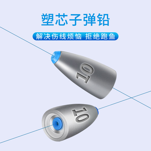 路亚专用子弹铅坠通心倒吊铅德州卡罗钓组远投防挂底坠子钓鱼线组 - 图2