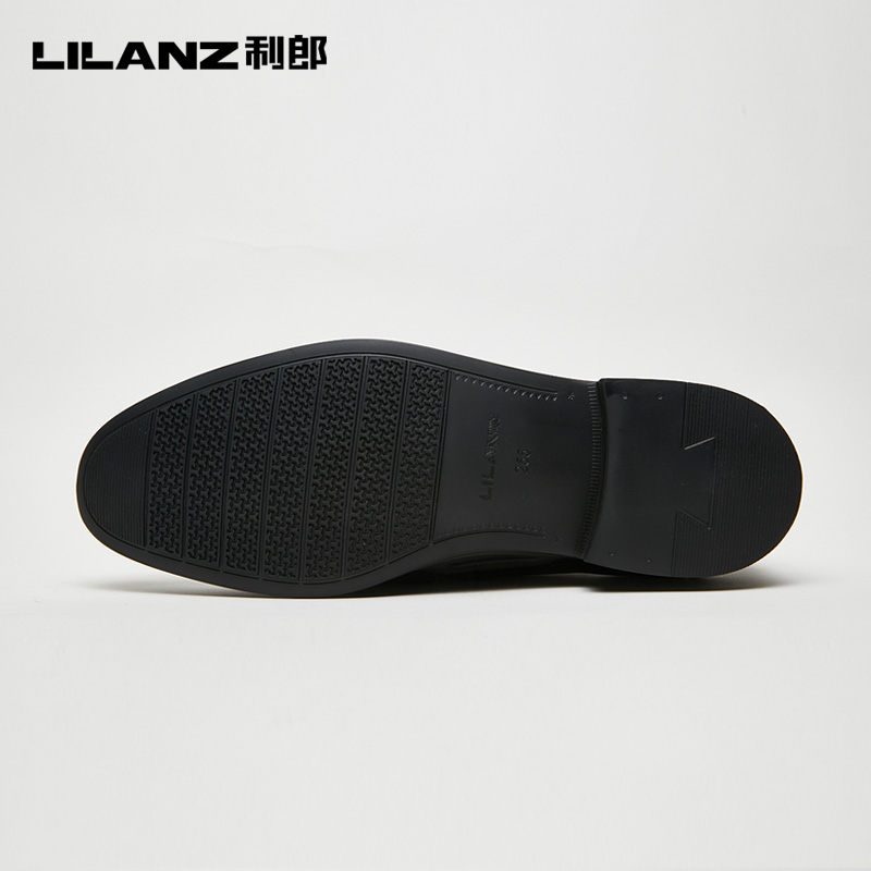 lilanz /利郎男士休闲德比黑皮鞋 利郎单鞋