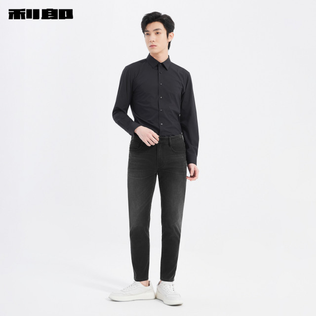Lilang official four-way stretch hollow skin slim jeans