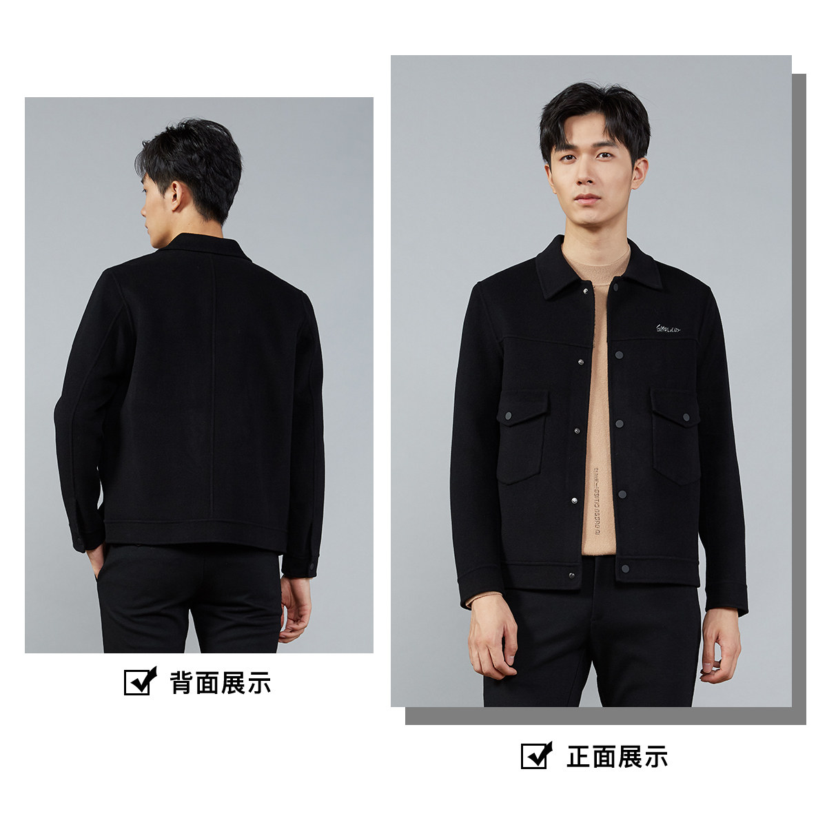 利郎官方男纯羊毛修身韩版毛呢大衣 利郎毛呢大衣