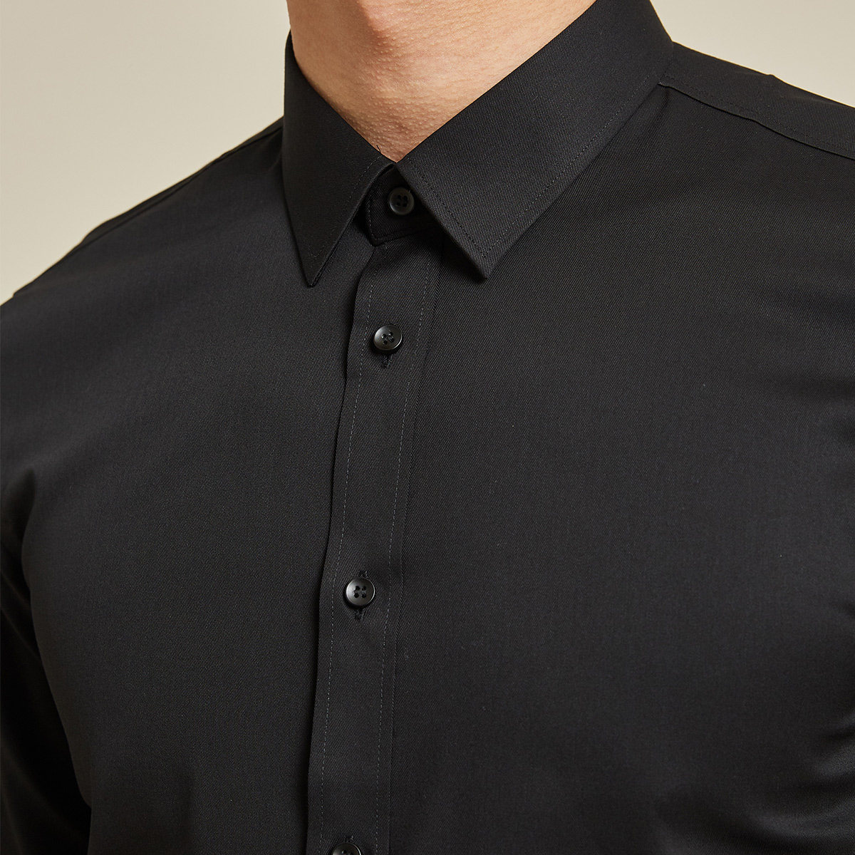 利郎官方长袖商务休闲正装纯色衬衫 利郎衬衫