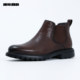 Lilang official cow leather round-toe wear-resistant short boots