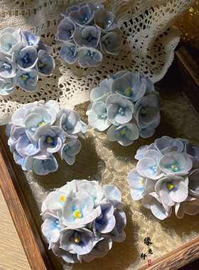 景德镇陶瓷菊花手工摆件茶宠装饰精品礼物绣球花摆件中式桌面茶玩