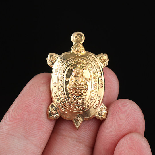 Thai Buddha Amulet Features Genuine Long Phor Willow Turtle Copper Necklace Pendant Lanna