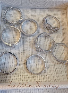 Little Daisy千金系清冷美人名媛风锁链开口可调节气质十字架戒指