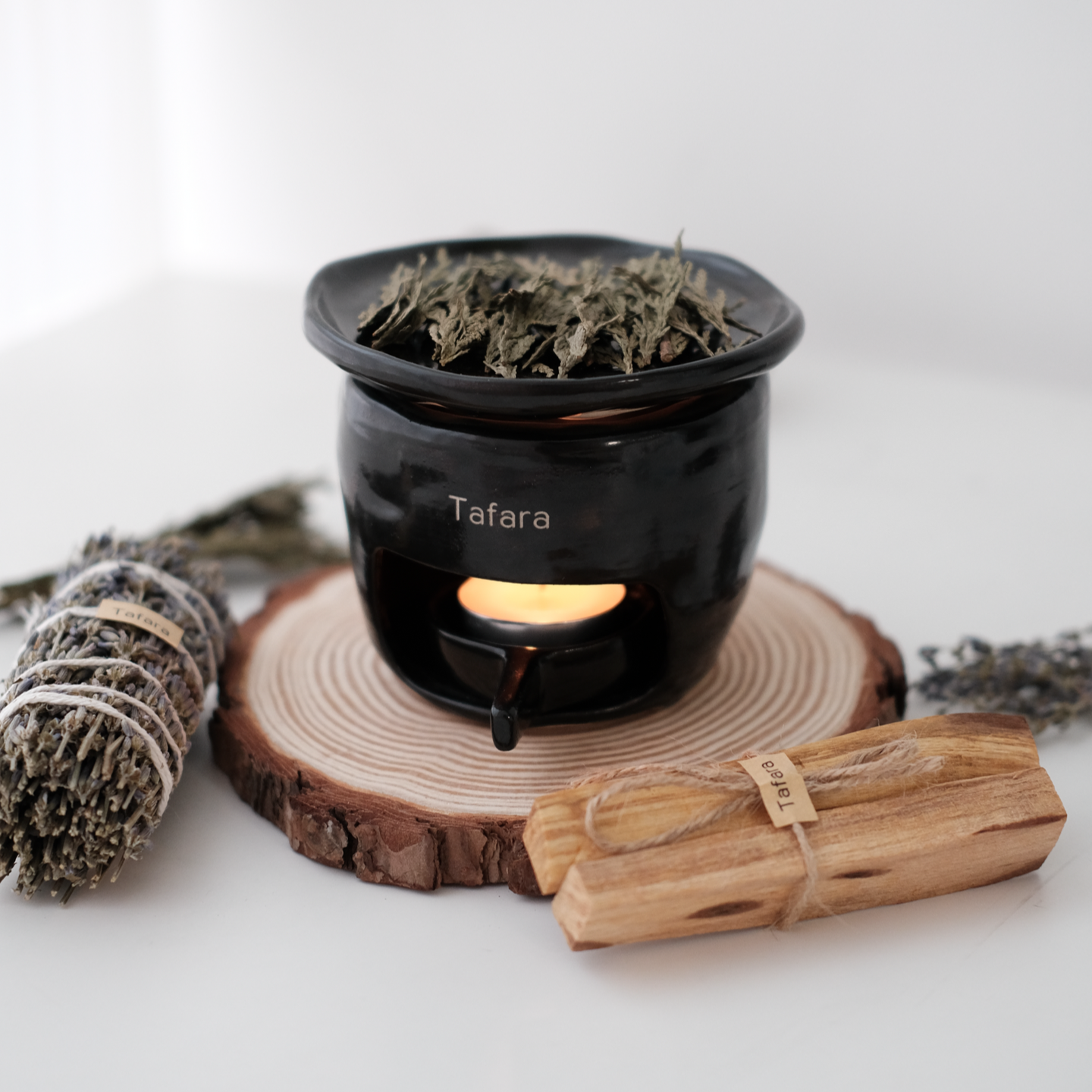 Tafara塔法拉粗陶手作烘烤白色香薰炉 可干烧 烤茶炉复古扩香炉 - 图2