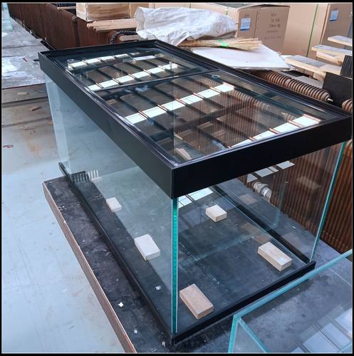 金晶超白鱼缸定做金晶玻璃铝合金海水缸侧滤缸金鱼缸溪流造景包边 - 图0