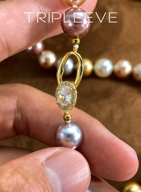 2024新款粉紫混彩爱迪生项链