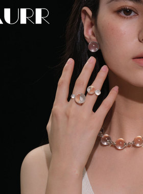 指间银河925银水晶球戒指